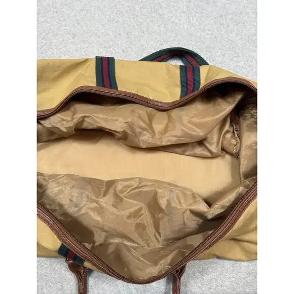 Ralph Lauren Polo Duffle Bag Brown Patch Double Handles & Adjustable Strap - Picture 4 of 8